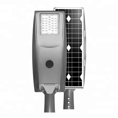 Pure White 6500k 30W IP66 Intelligent Solar LED Street Light 5000 Lumen For Sidewalk Roadway